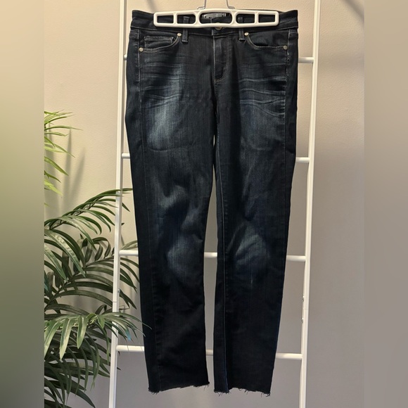 PAIGE Skyline Skinny Dark Wash Straight Leg Jeans - Picture 3 of 10